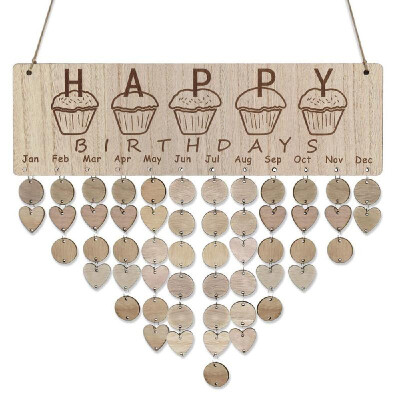 

Wooden Calendar Board Sign Family Celebration&Birthday Reminder DIY Wood Craft for Home Decoration