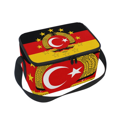 

ALAZA Insulated Lunch Box Misc Flag Of Turkey Lunch Bag for Men Women Portable Tote Bag Cooler Bag