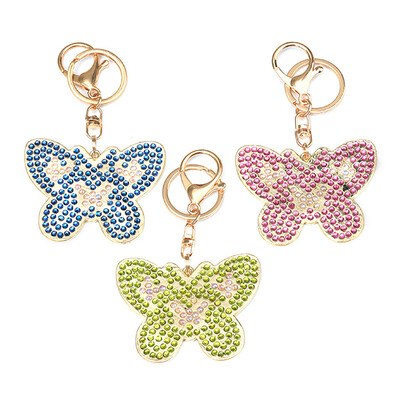 

YIWULA3Pcs DIY Toy Butterfly 5D Diamond Painting KeyRing Key Chain Pendant Gift