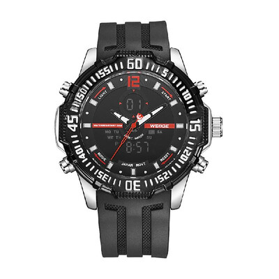 

WEIDE WH6105 Dual Display Quartz Digital Men Watch Multifunctional Sports 3ATM Waterproof Big Dial Large Face Stopwatch Timer Week