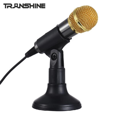 

TRanshine PC-309 Mini VocalInstrument Microphone Portable Handheld Karaoke Singing Recording Mic with Stand Bracket Holder for iP