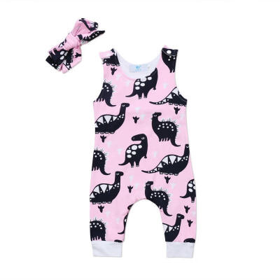 

Cute Newborn Toddler Baby Girl Dinosaur Bodysuit Romper Jumpsuit Outfit Clothes