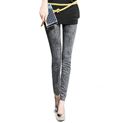 

〖Follure〗Women Denim Pants Pocket Slim Leggings Fitness Plus Size Leggins Length Jeans