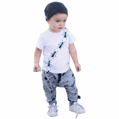 

2018 Hot Sale Baby Boy Clothes Brand Summer Kids Clothes Sets T-shirtPants Suit Aut Printed Clothes Newborn Sport Suits