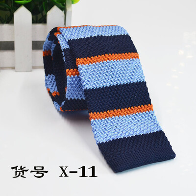 

Knit flat striped tie 5CM narrow section mens business tie direct