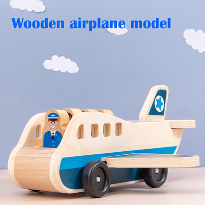 

Gobestart Wooden Childrens Aircraft Simulation Aviation Model Set Toys Gift for Kids