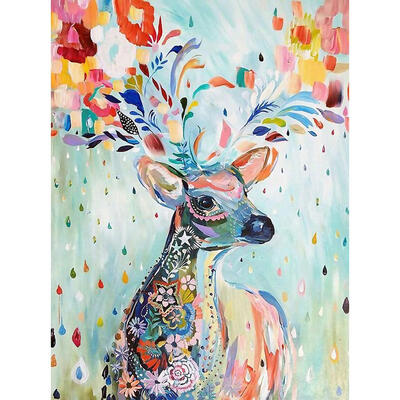 

5D DIY Full Drill Diamond Painting Colorful Deer Cross Stitch Embroidery