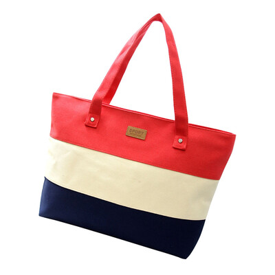 

Brand Bags For Women High Quality Women Canvas Handbags Shoulder Messenger Shopping Stripped sac main femmes Bolsa