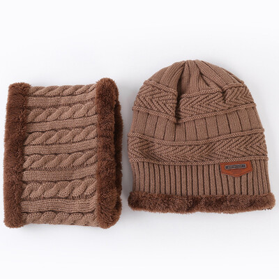 

Autumn&winter knitted warm neck set bike two-piece set outdoor plus fluffy wire hat neck all men&women