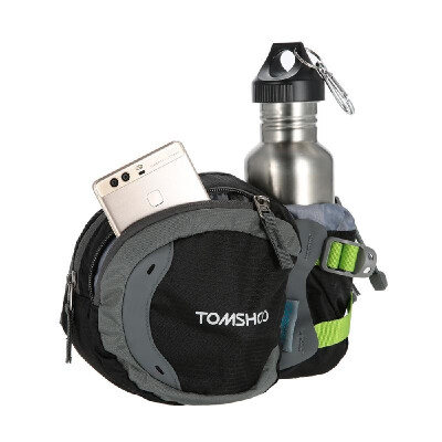 

TOMSHOO Water-resistant Outdoor Waist Bag Sports Waist Pack with Water Bottle Not Included Holder for Hiking Running Cycling Cam