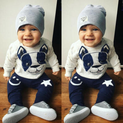 

US Baby Girl Boy Outfits 2PCS T-shirtPants Set Toddler Autumn Clothes Tracksuit