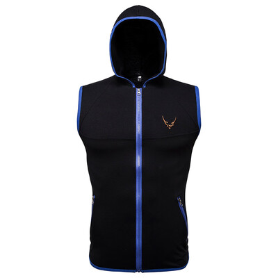 

Toponeto Fashion Mens Summer Zipper Pullover Hooded Sport Pacthwork Sleeveless Top Vest