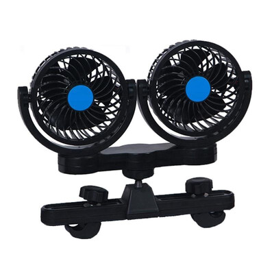 

Dual Head Mini 12V Car Seat Clip Fan 360° Rotating Strong Wind Air Cooler