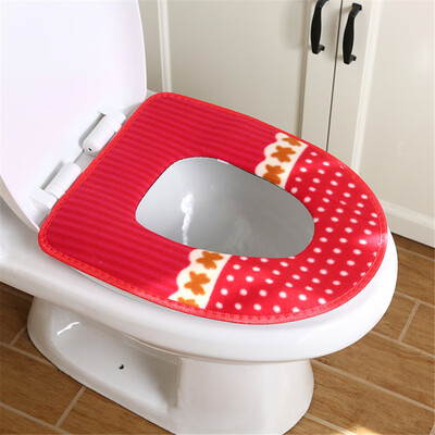 

Gobestart Dotted Toilet Pad Thick Waterproof Magic Buckle Warm Toilet Seat Pad