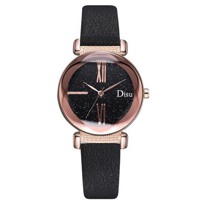 

New Fashion Watches Women DISU Starry Sky Leather Strap Clock Ladies Casual Dress Fashion Style Quartz Wristwatch Reloj Mujer