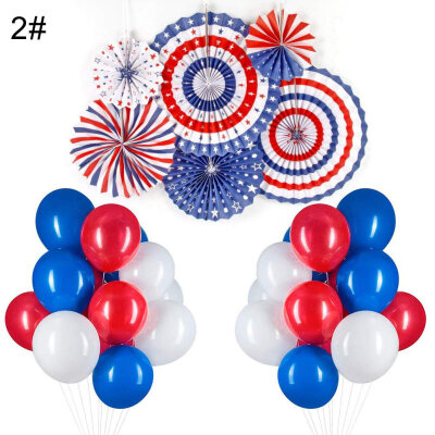 

4th of July Independence Day Hanging Paper Balloon Fan Garlands Kit Party Decor