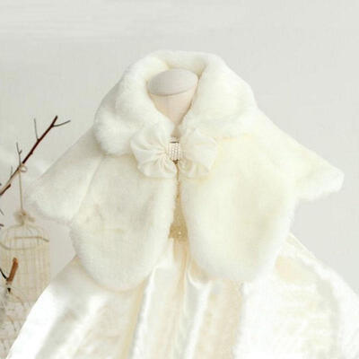 

Kids Girls Faux Fur Cape Coat Bridesmaid Tippet Bolero Wrap Shrug Party Wedding 2-13T