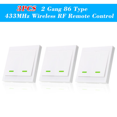 

4PCS eWeLink Push Button Wall Light Switch Remote Controller 3 Gang 86 Type ONOff Switch Panel 433MHz Wireless RF Remote Control