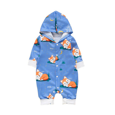 

Newborn Baby Girl Boy Fox Hooded Romper Bodysuit Jumpsuit Cotton Clothes Outfits