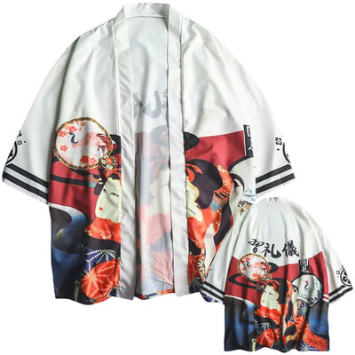 

Toponeto Fashion Lovers Individuality Print Top Blouse Kimono Hot Spring Clothing