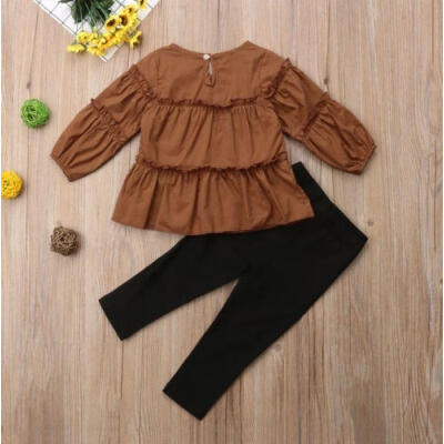 

2PCS Baby Girls Outfits T-shirtPants Set Toddler Autumn Clothes Tracksuit