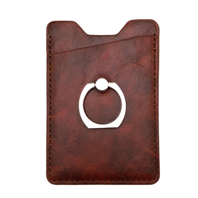 

Phone card case with leather ring buckle