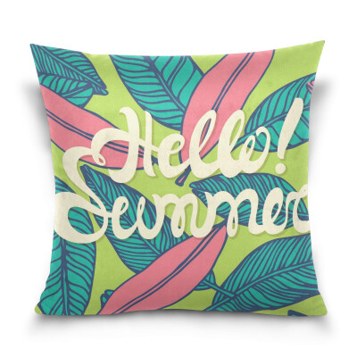 

ALAZA 16 X 16 inch Pillow Case Decorative Cushion Cover Hello Summer Pattern Pillowcase