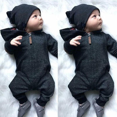 

0-24M Newborn Baby Infant Boy Girl Romper Hooded Jumpsuit Bodysuit Outfits Clothes