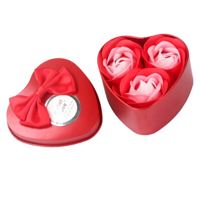 

Cute Scented Flower Soap Rose with Heart Shape Box Romantic Valentines Day Gift