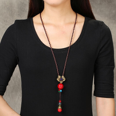 

Ethnic style necklace retro sweater chain female pendant fashion pendant popular accessories