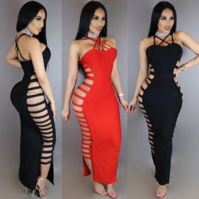 

Women Short Mini Dress Bodycon Bandage Sleeveless Evening Party Cocktail Club