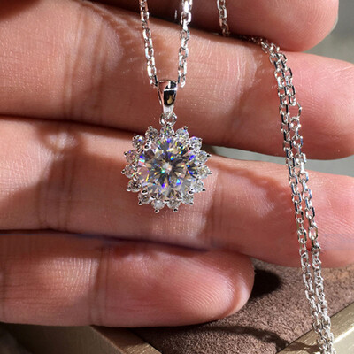 

Women Silver Colors Flower Necklaces Pendants Cubic Zircon Jewelry