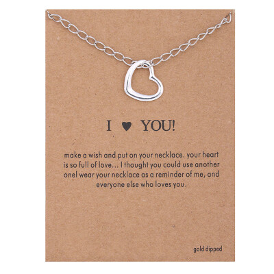 

I Love You Necklaces & Pendants Fashion New Gold Silver Color Heart Lucky Collarbone Maxi Necklace Women