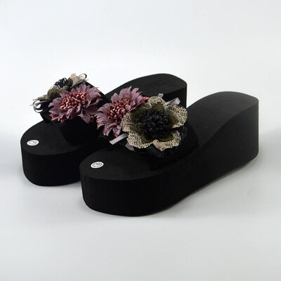 

Rose Women Bohemia Wedge Slippers Home Bathroom Beach Flip Flops Shoes Slippers Shoes