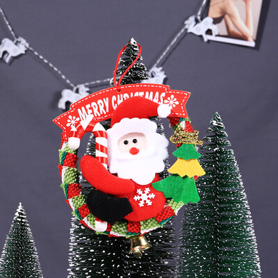 

〖Follure〗Mini Christmas Wreath Decor Xmas Party Door Wall Hanging Garland Tree Ornament