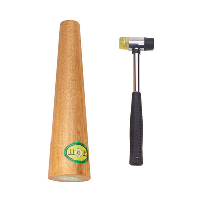 

PH PANDAHALL 1 Set Bracelet DIY Sets with Steel Handle Installable Two Way Rubber Hammers&Wooden Stick