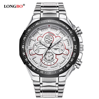 

Three-eye steel belt mens watch sports&leisure large dial mens watch waterproof quartz watch