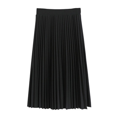 

ROPALIA Fashion Skirt Waist Solid Color Pleated Cute Mid-Calf Summer Spring Lady Casual Empire Skirts