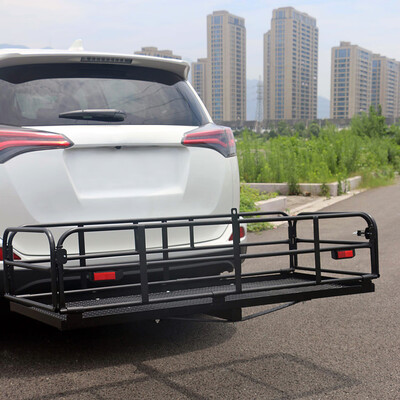 

Ktaxon 500lbs Foldable Hitch Cargo Carrier Mounted Basket Luggage Rack with 2" Receiver