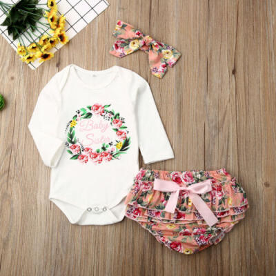 

AU Newborn Baby Girl Autumn Romper Bodysuit Jumpsuit Floral Pants Outfit Clothes