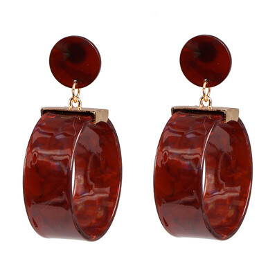 

Exaggerated Big Round Acrylic Statement Earrings For Women 2019 Hot Boho Resin Dangle Earring Party Jewelry