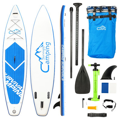 

Campingsurv 12 x 6" Inflatable Stand Up Paddle Board Package with Adjustable Paddle Carry Backpack Dual Action Pump