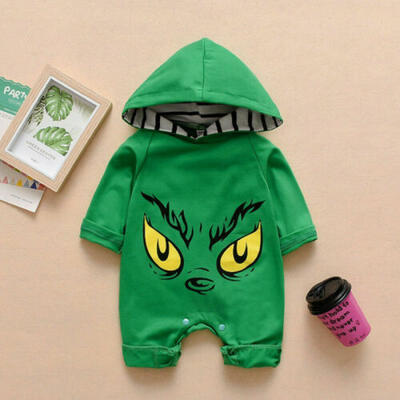 

US Infant Baby Girl Boy Hooded Romper Jumpsuit Autumn Winter Outfit Clothes Tops