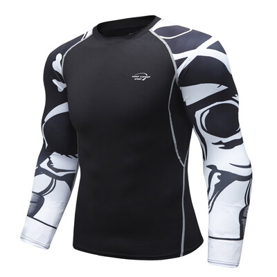 

Toponeto Mens Breathable Long Sleeve Yoga Fitness Print Sport Soft T-Shirt Top Blouse