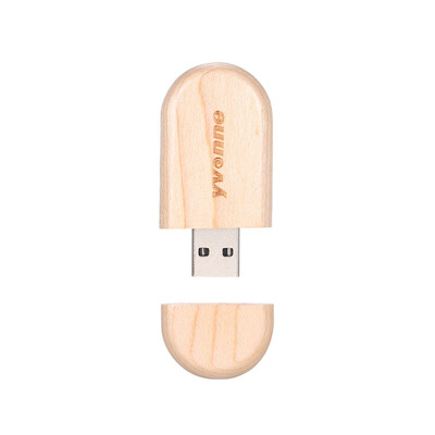 

yvonne Wooden USB Flash Drive Oval Pen Drive 64G Memory Stick Pendrives Gift