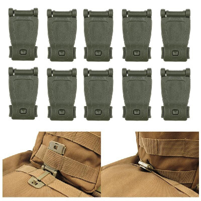 

10 Pieces Tactical Gear Strap Clip for Molle Backpack Webbing Attachments D Ring Hook Tactical Vest Belt