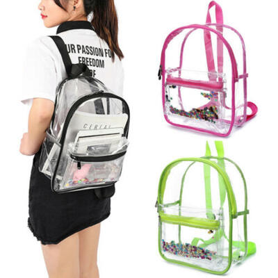 

Transparent Bags Clear PVC Backpack Travel School Bag rucksack Security Unisex