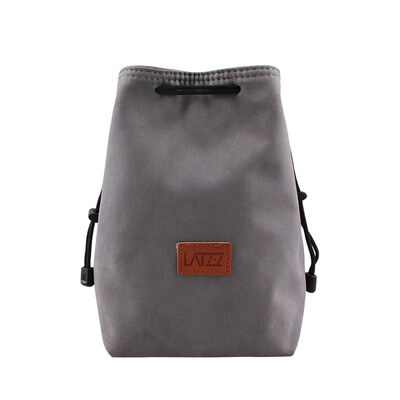 

LATZZ DSLR Velvet Fleece Camera Dustproof Scratchproof Bag Drawstring Bags Lens Pouch Protection Grey