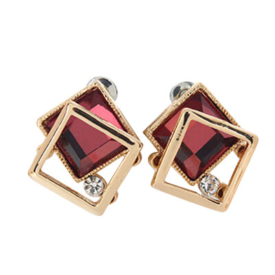 

New Fashion Style Geometric Circle Triangle Stud Earrings Natural Stone Ear Nail Vintage Charm Trendy Jewelry Accessories