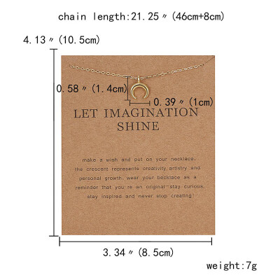 

Wish Card Gold-color Balance Wood Straight Bar Alloy Clavicle Pendant Short Necklace Geometric Circle Round Charm Necklace Gift